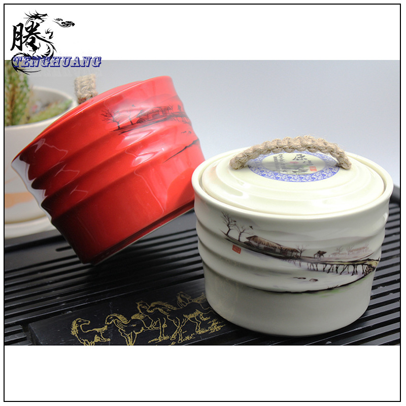 寬口茶葉罐 普洱茶茶葉罐 陶瓷儲物罐 缸造型 封存工廠,批發,進口,代購
