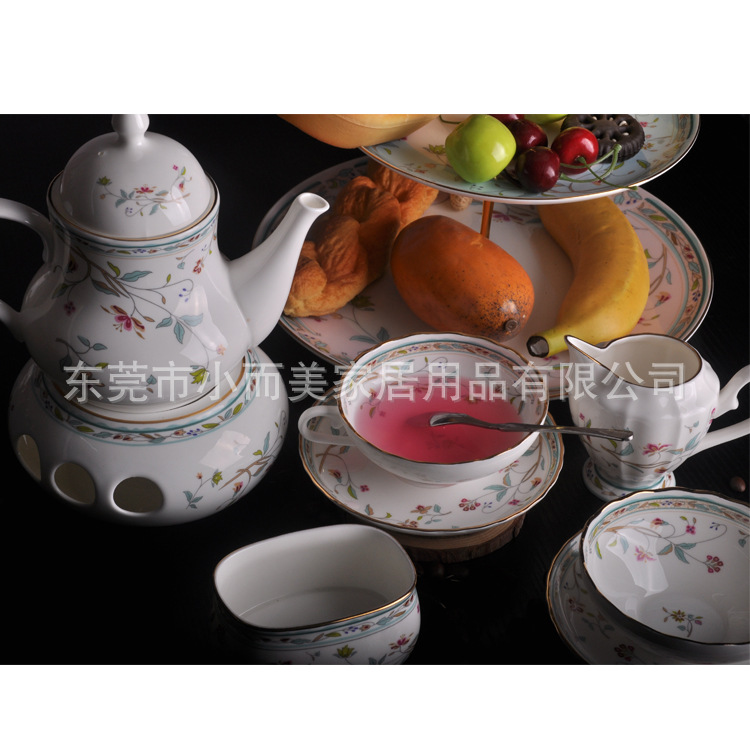 下午茶骨瓷花茶具組noritake royalalbert英倫紅茶杯溫茶壺花更紗工廠,批發,進口,代購