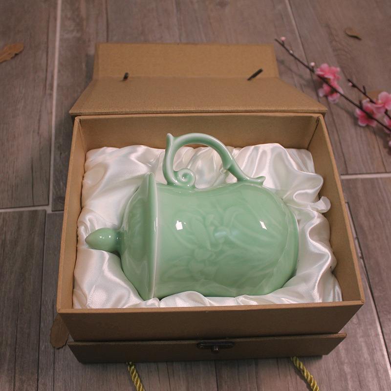 批發訂製 正品龍泉青瓷辦公室茶杯陶瓷個人泡茶杯水杯帶蓋杯禮盒工廠,批發,進口,代購