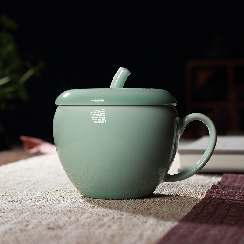 龍泉青瓷茶杯創意蘋果水杯 花茶杯果汁杯耐熱咖啡杯情侶聖誕禮物批發・進口・工廠・代買・代購