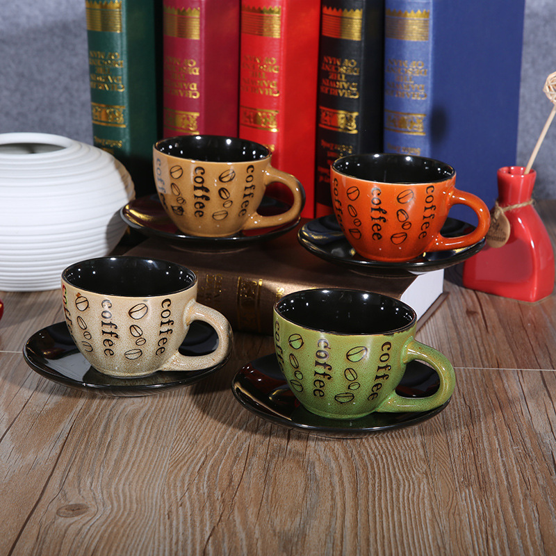 K016 星巴克復古陶瓷杯/咖啡杯套裝 帶杯墊 促銷贈品 不含勺子工廠,批發,進口,代購