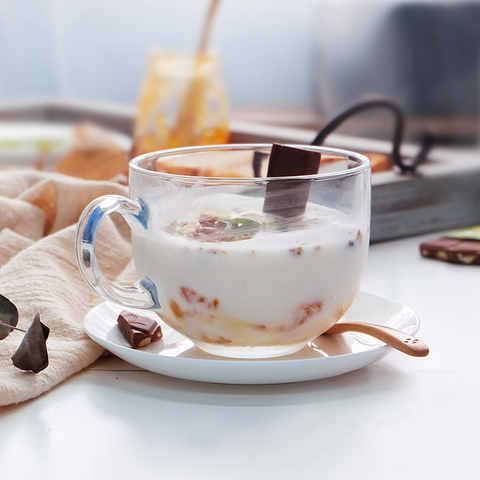 麗尊耐熱玻璃奶茶杯480ml大號牛奶麥片杯子花茶杯咖啡帶把手杯子工廠,批發,進口,代購