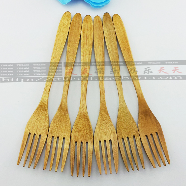 批發生產出口日韓手工雕刻高檔19CM本色楠木叉老漆小木叉工廠,批發,進口,代購