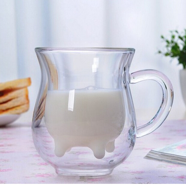 批發玻璃茶具 創意玻璃雙層牛奶杯 牛奶促銷品 風格創意玻璃杯工廠,批發,進口,代購
