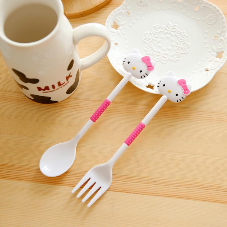 Hello Kitty兒童密胺餐 勺叉子餐具2件套裝 耐摔批發・進口・工廠・代買・代購