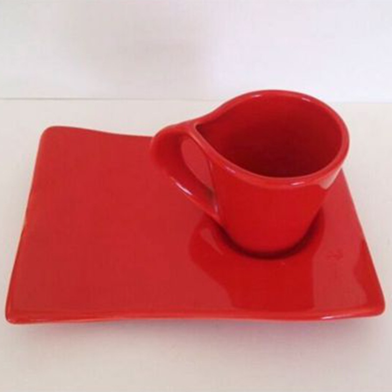 紅色波浪咖啡杯碟套裝 禮品情侶對杯 定製logo 精致歐式下午茶杯工廠,批發,進口,代購