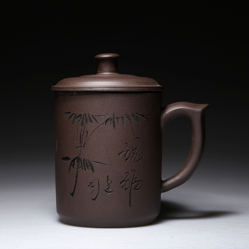 廠傢直銷 宜興紫砂蓋杯  禮品辦公杯廣告個人杯430ml特價定製批發・進口・工廠・代買・代購
