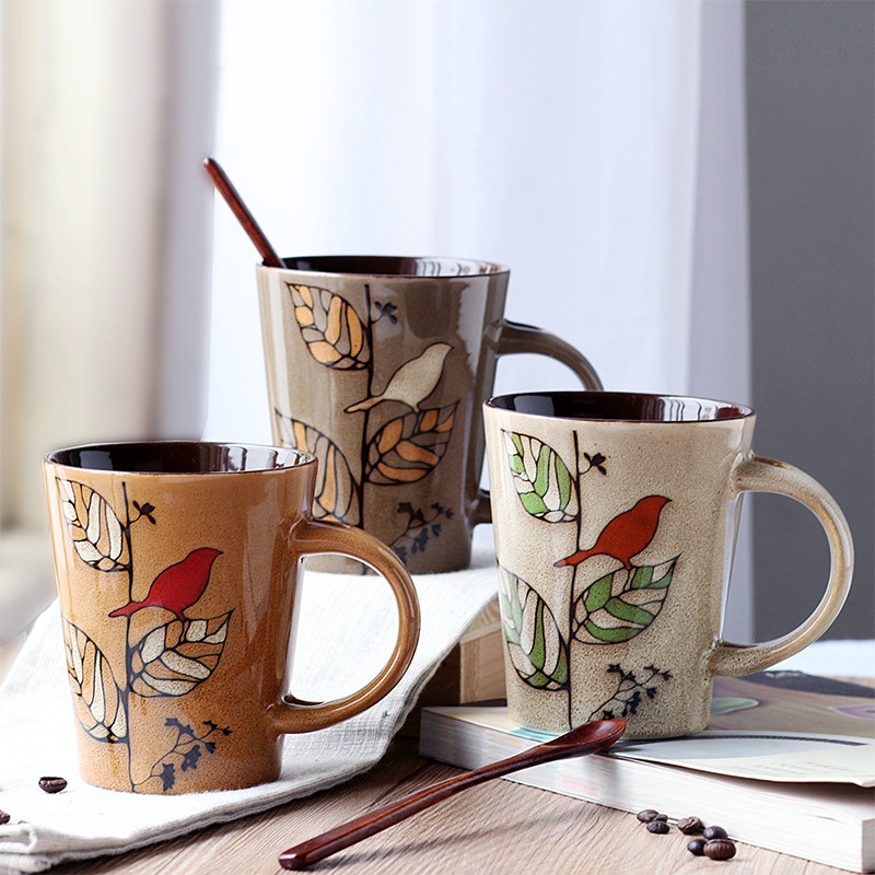 特價清倉個性創意手繪陶瓷馬克杯 咖啡杯 復古茶水情侶對杯水杯工廠,批發,進口,代購