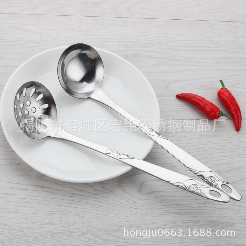 不銹鋼廚具批發 6寸 仙鶴火鍋勺 火鍋漏 電器贈品 有現貨工廠,批發,進口,代購