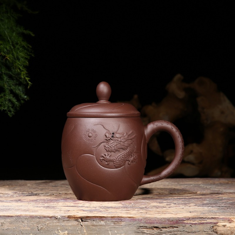 正品宜興紫砂茶杯 高檔禮品紫砂蓋杯 魚化龍商務禮品水杯一件代發批發・進口・工廠・代買・代購