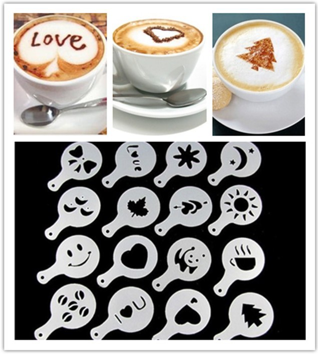 花式 咖啡印花拉花模具拿鐵卡佈奇諾16款每套工廠,批發,進口,代購