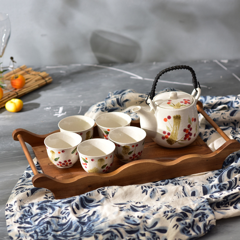 日式和風手繪提壺 茶具陶瓷套裝 普洱茶壺 花茶具帶過濾禮盒裝工廠,批發,進口,代購