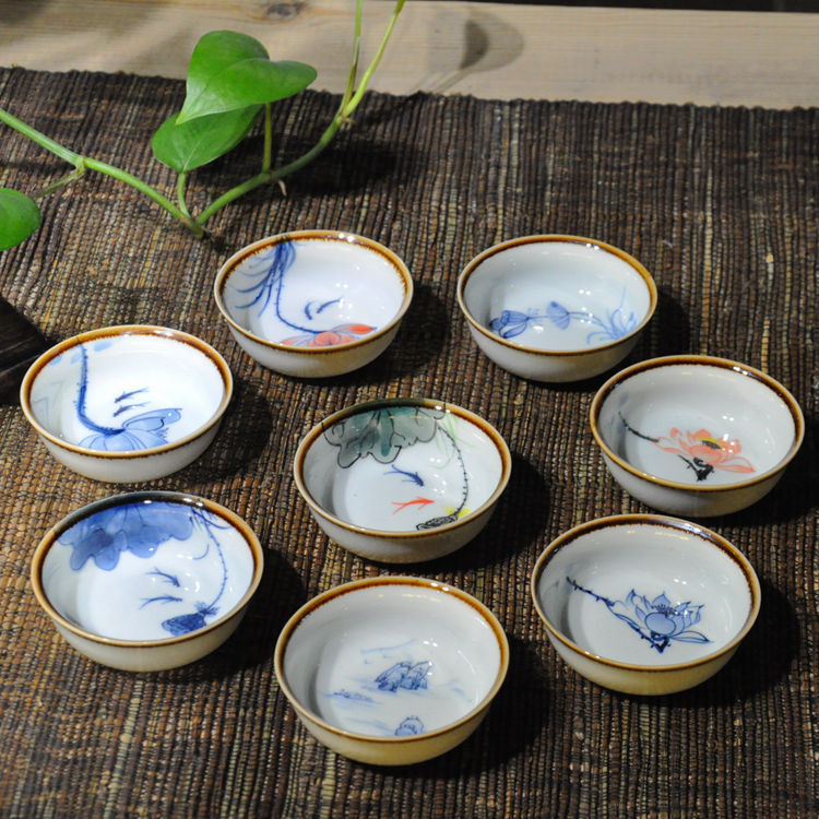 德化陶瓷 手繪 影青 普洱茶杯 功夫茶杯 品茗杯 廠傢批發批發・進口・工廠・代買・代購