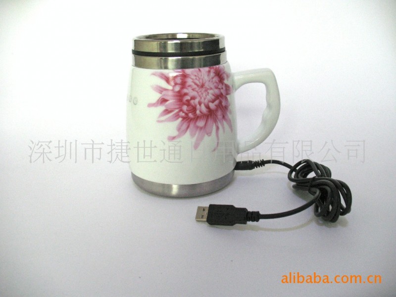 廠傢供應雙層陶瓷汽車杯/外陶瓷內鋼汽車杯/可插電陶瓷汽車杯批發・進口・工廠・代買・代購