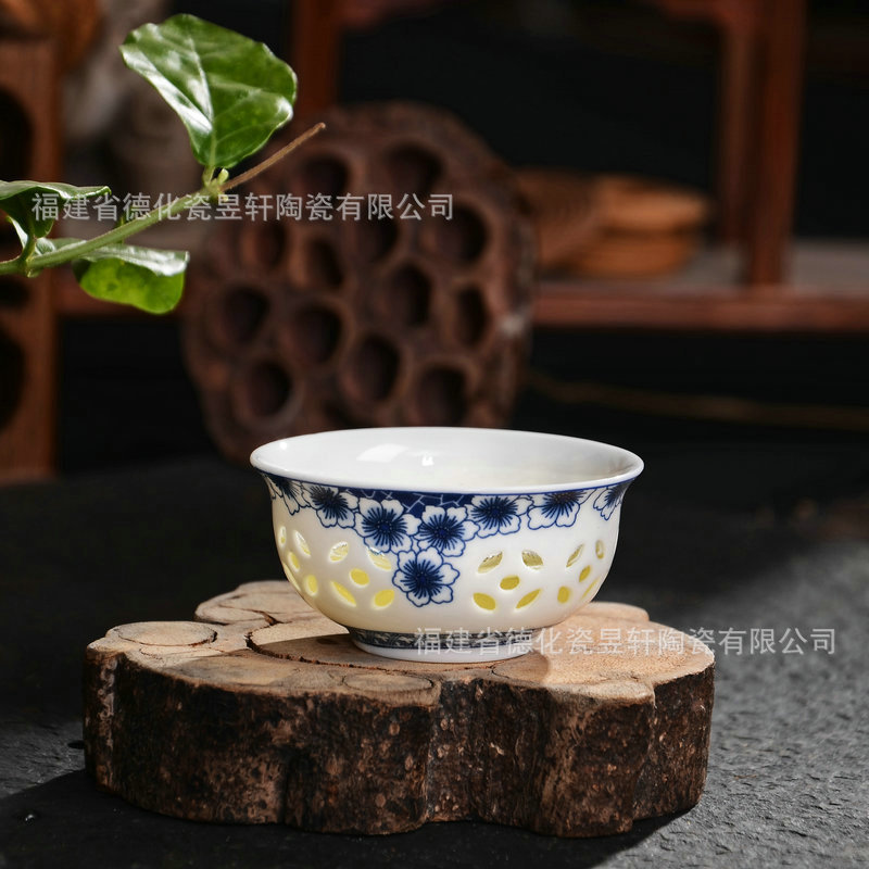 鏤空玲瓏單杯主人功夫小茶杯品茗杯子陶瓷茶盞喝茶紅迷你茶瓷杯批發・進口・工廠・代買・代購