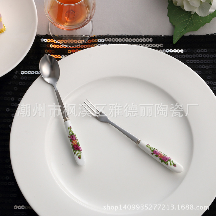 批發陶瓷不銹鋼刀、叉、勺、咖啡勺 水果叉 LOGO定製工廠,批發,進口,代購