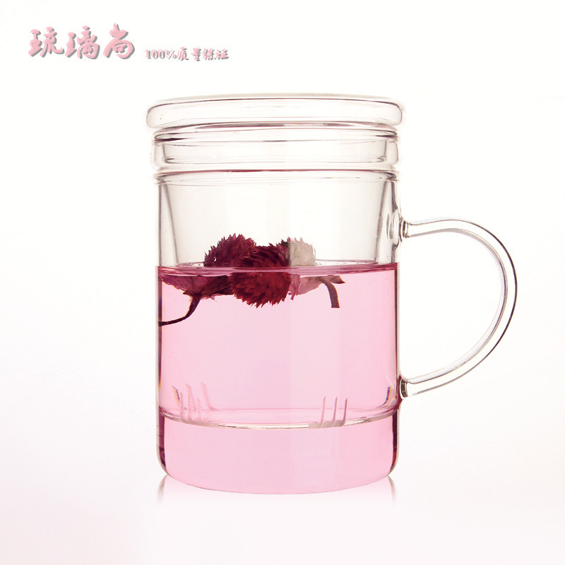 批發 定製耐熱玻璃杯創意泡茶杯三件式功夫茶具套裝花茶杯批發・進口・工廠・代買・代購