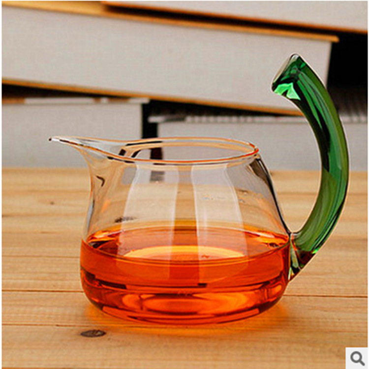 公道杯玻璃茶具加厚 分茶器 龍頓 翹把泡茶杯茶道配件 側把創意工廠,批發,進口,代購