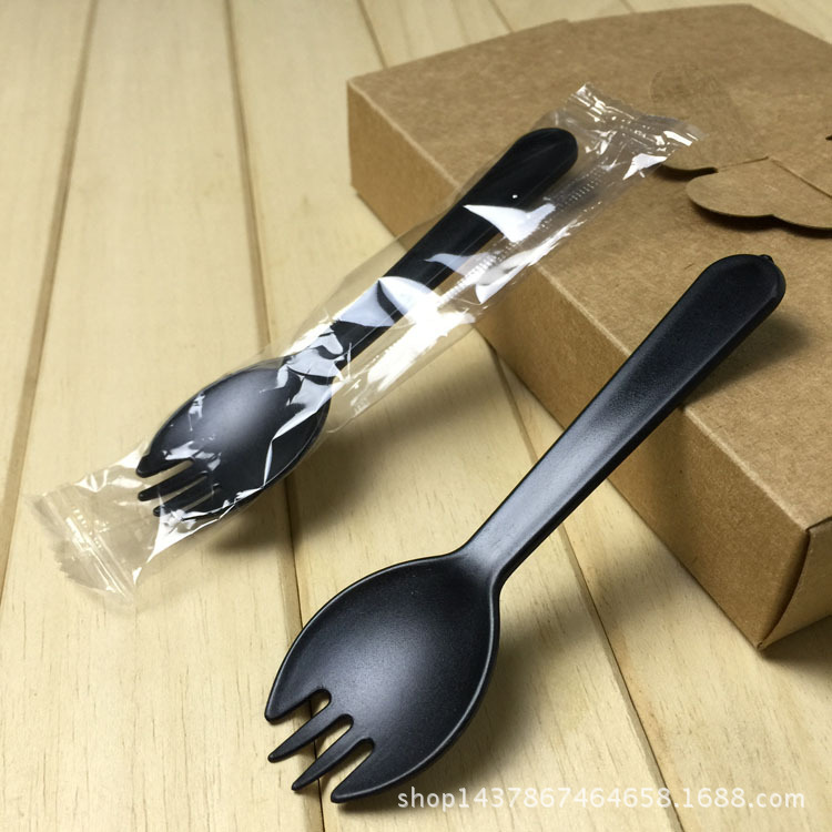 一次性獨立包裝塑料蛋糕叉勺子 加厚磨砂款 100隻每包可批發批發・進口・工廠・代買・代購