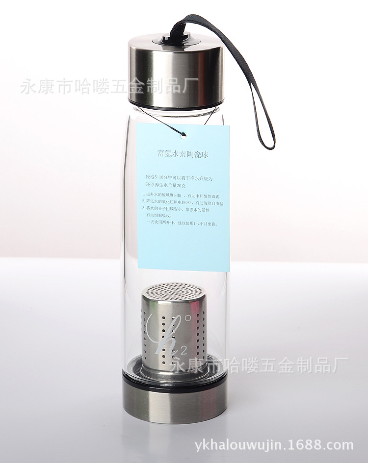 批發廣告禮品玻璃富氫水杯創意運動便攜出口歐美批發定製批發LOGO批發・進口・工廠・代買・代購