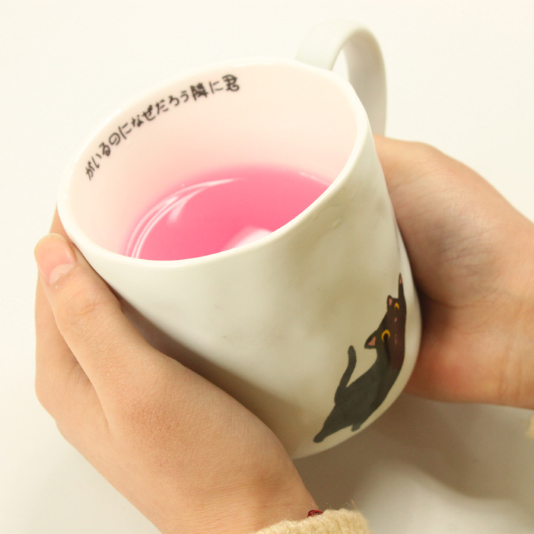 32285 韓國文具批發 青壹坊 新款 創意 日式貓 陶瓷杯  隻有綠色批發・進口・工廠・代買・代購