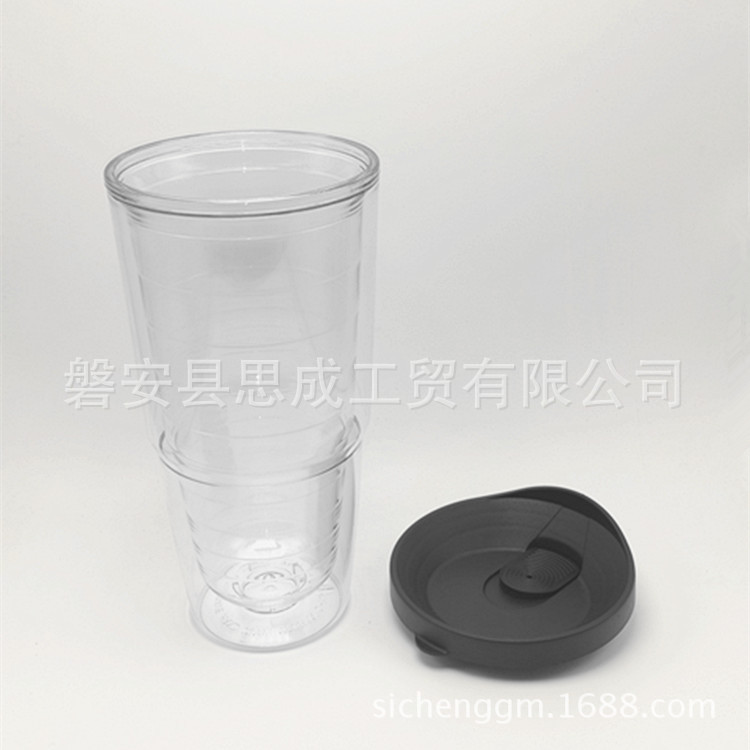 廠傢直銷24oz雙層塑料口杯 AS水杯創意禮品吸管杯 logo可定製工廠,批發,進口,代購