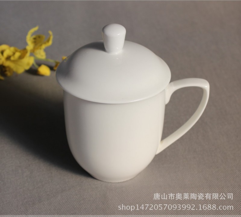 骨質瓷茶杯 蓋杯大老板杯白杯 陶瓷茶水杯 杯子可定製禮品加logo工廠,批發,進口,代購