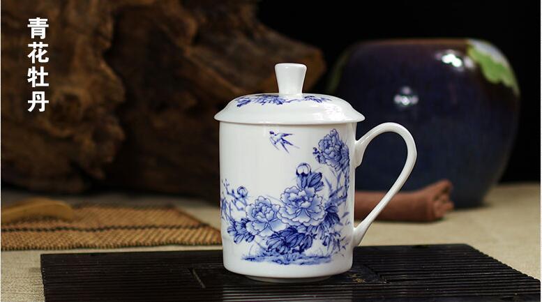 廣告促銷禮品陶瓷水杯青花杯會議辦公杯批發可訂製照片LOGO百貨批發・進口・工廠・代買・代購