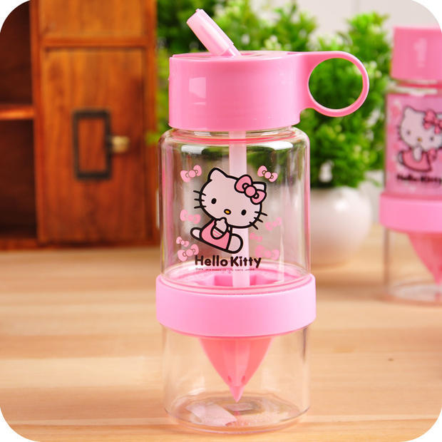 正品helloKitty兒童吸管檸檬杯 KT水杯 凱蒂貓卡通創意檸檬杯促銷工廠,批發,進口,代購