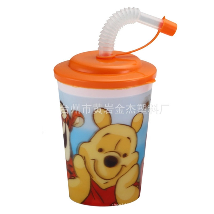 3D塑料杯 350ml 廣告促銷杯 卡通吸管水杯工廠,批發,進口,代購