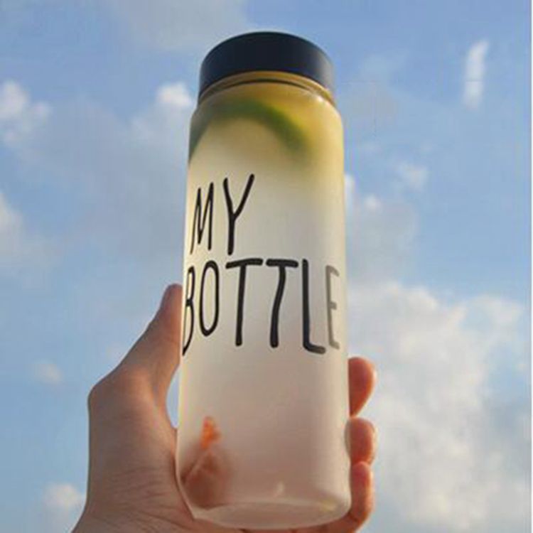 my bottle水杯創意塑料杯子韓國便攜帶蓋防漏定製logo檸檬花茶杯批發・進口・工廠・代買・代購
