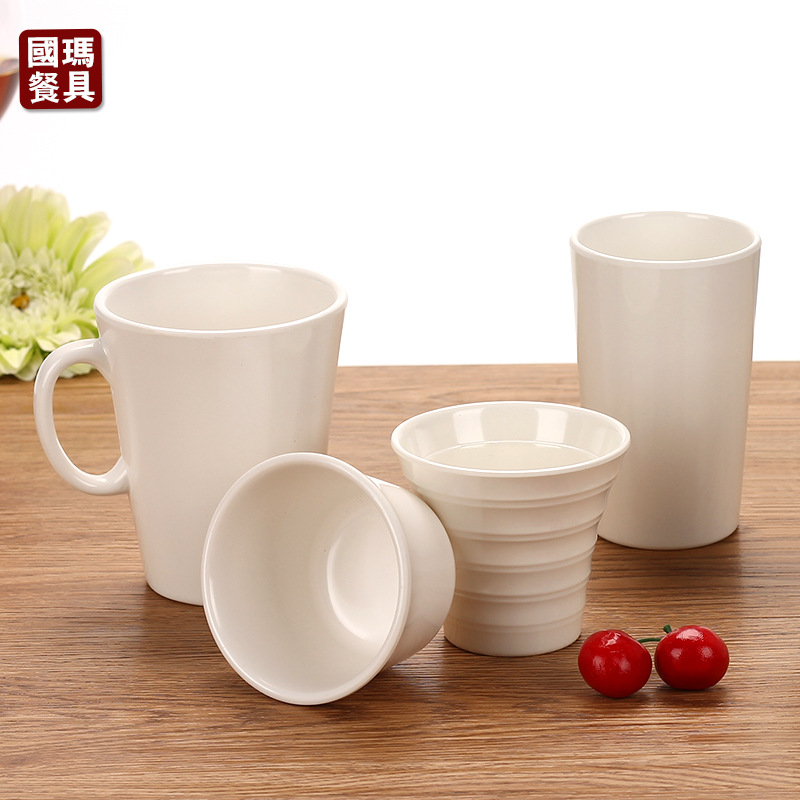 高檔A5水杯白色密胺杯子茶杯創意塑料杯口杯酒店餐飲杯仿瓷餐具批發・進口・工廠・代買・代購