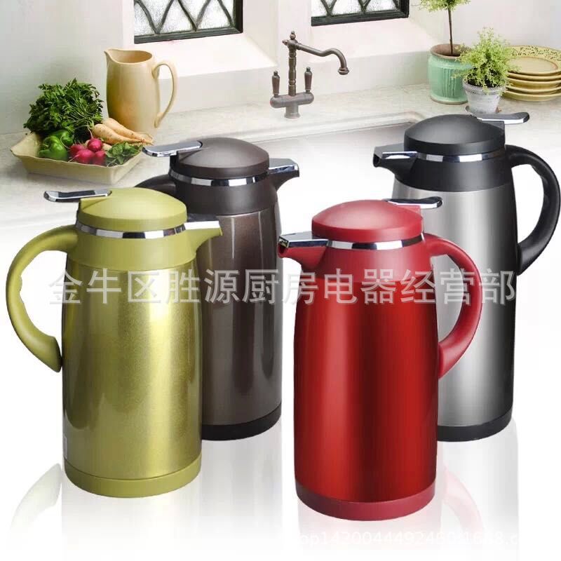 不銹鋼1.0L保溫瓶 贈禮品熱水瓶 玻璃內膽彩色保溫壺 歐式咖啡壺批發・進口・工廠・代買・代購