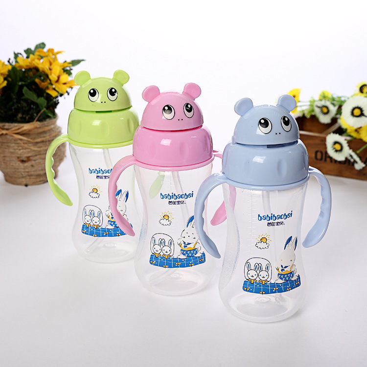 韓式 新款卡通吸管杯兒童 可愛保溫學飲水杯帶手柄葫蘆形兒童杯批發・進口・工廠・代買・代購