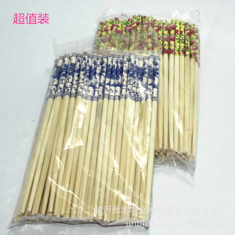 超值裝趕大集熱賣印花筷子 酒店竹筷子批發10元店貨源批發工廠,批發,進口,代購