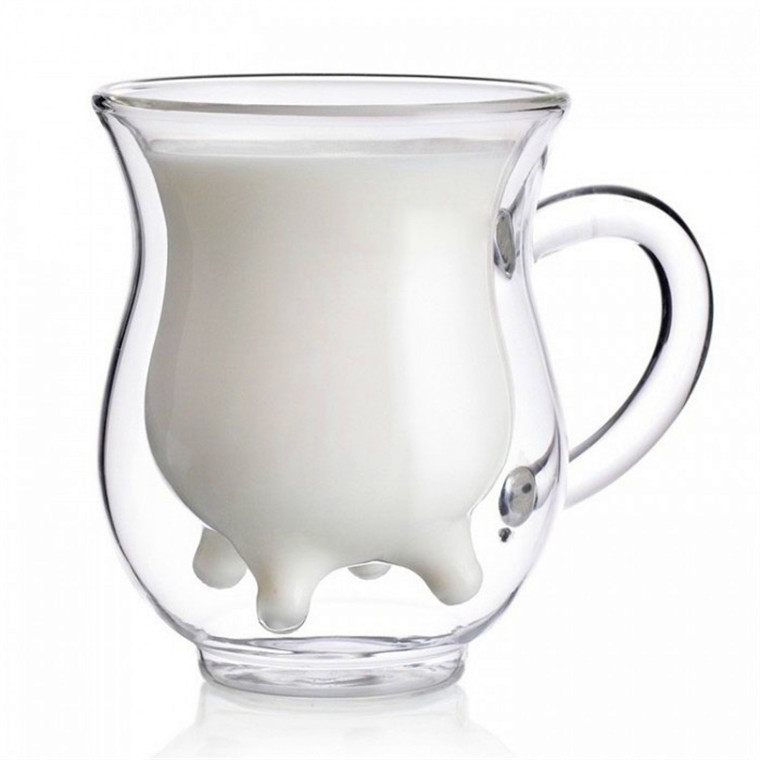 批發玻璃茶具 創意玻璃雙層牛奶杯 牛奶促銷品 風格創意玻璃杯批發・進口・工廠・代買・代購