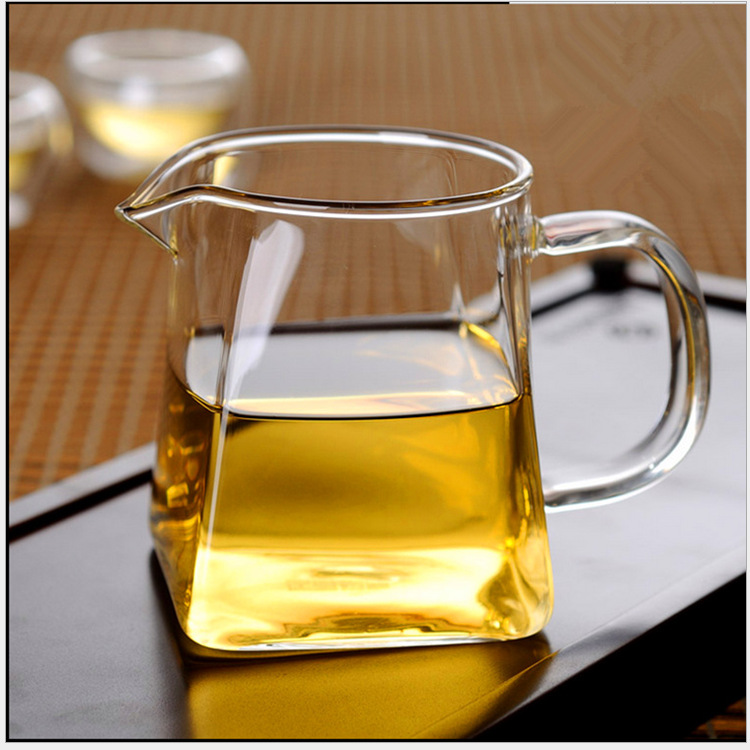 廠傢直銷耐熱玻璃玻璃茶杯 透明公杯創意功夫茶具方形公道杯茶海工廠,批發,進口,代購