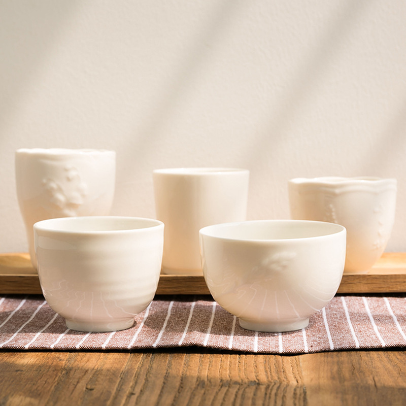 日本進口簡約陶瓷水杯 浮雕陶瓷茶杯工廠,批發,進口,代購
