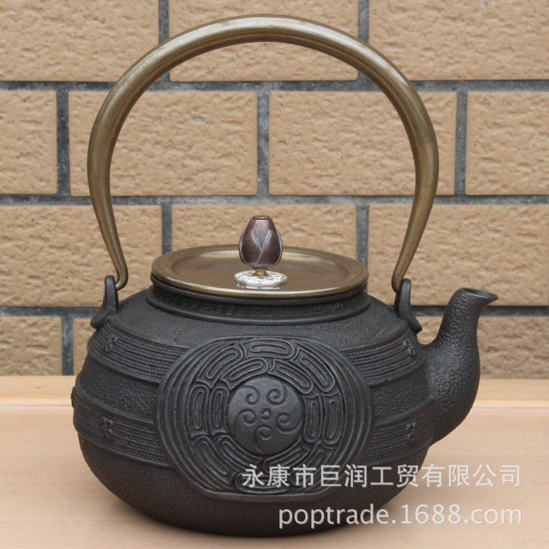供應新款純手工銅蓋老鐵壺 定製清沁堂鐵茶壺保健鑄鐵壺可混批工廠,批發,進口,代購
