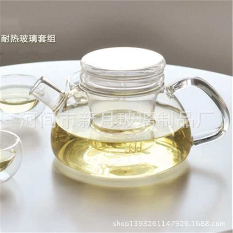 耐高溫 玻璃茶壺 功夫茶具 短嘴壺 600ml 純手工製作 造型花茶壺批發・進口・工廠・代買・代購