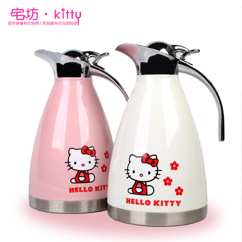 新款hello kitty真空不銹鋼保溫壺KT貓大容量保溫瓶叮當貓咖啡壺批發・進口・工廠・代買・代購