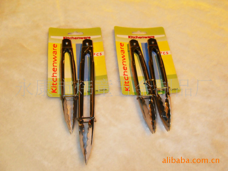 廠傢直供-大量供應精美方便衛生實用9#+7#不銹鐵食品夾2pc批發・進口・工廠・代買・代購