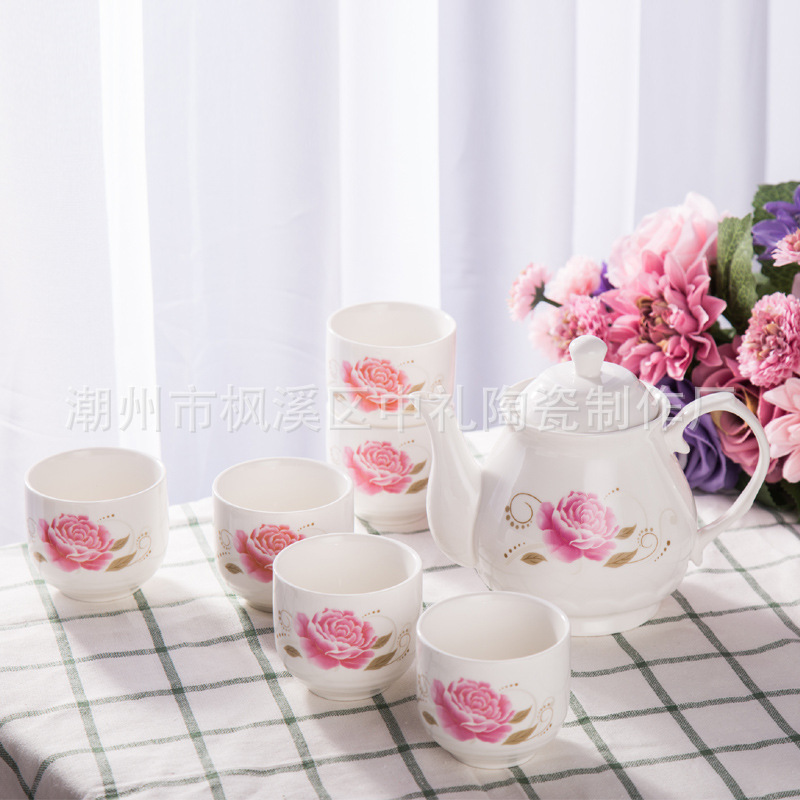白色陶瓷杯子定製 陶瓷壺白色 創意禮品套裝 創意杯子套裝 促銷批發・進口・工廠・代買・代購