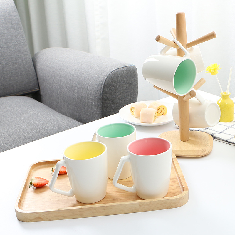 日式陶瓷杯套裝竹木水杯馬克杯咖啡杯套裝廣告促銷禮品加logo定製工廠,批發,進口,代購