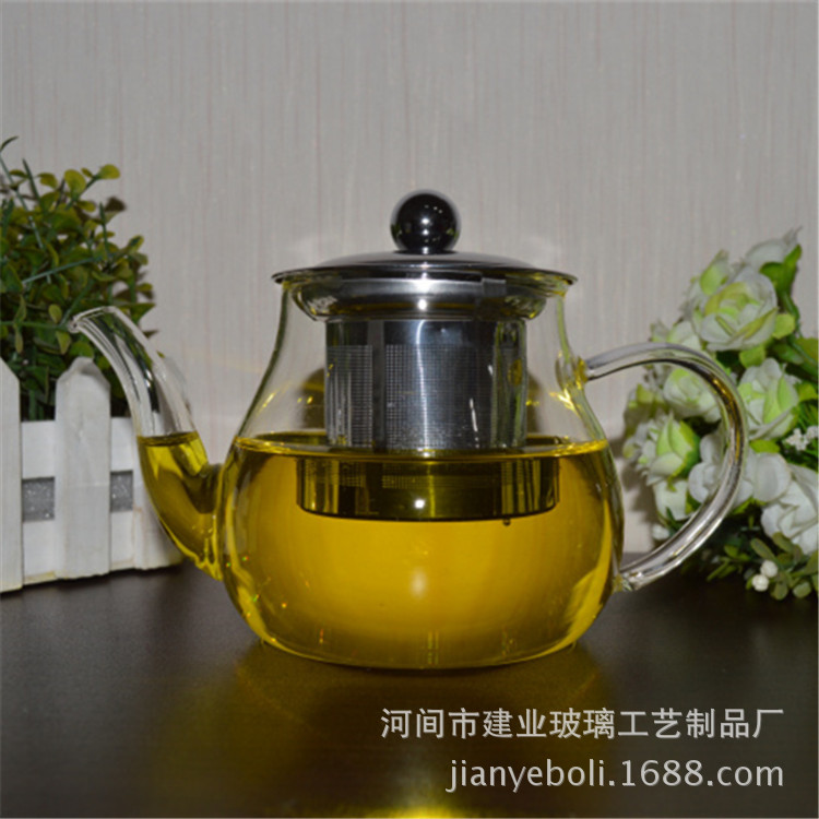 耐熱玻璃不銹鋼過濾花茶壺 鋼漏壺新款 玻璃功夫茶具廠傢特價批發工廠,批發,進口,代購