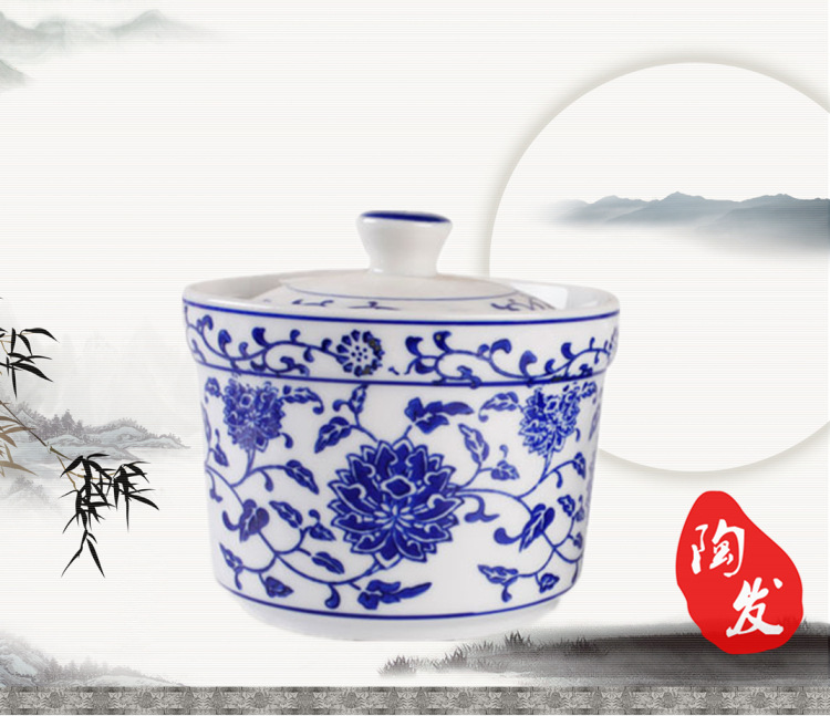 釉下彩健康瓷 青花瓷隔水燉盅單人用 進補送禮必備 酒店餐具批發工廠,批發,進口,代購