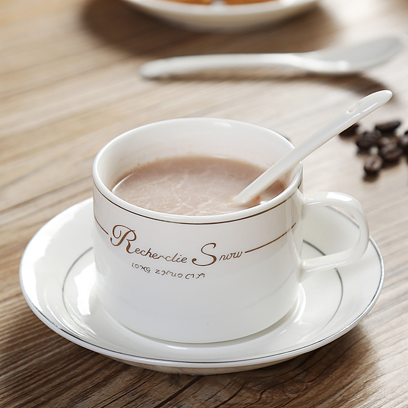 歐式骨瓷咖啡杯套裝高檔陶瓷咖啡杯碟骨質瓷杯子帶碟配勺logo定製工廠,批發,進口,代購