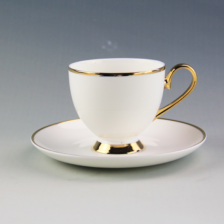 骨瓷咖啡杯碟 歐式咖啡杯套裝 定製描金邊一件代發 廣告促銷logo批發・進口・工廠・代買・代購
