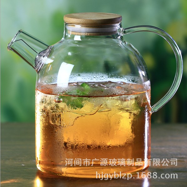 【新款】玻璃茶壺 耐熱手工水壺短嘴絲網過濾高硼矽茶具冷水茶壺工廠,批發,進口,代購