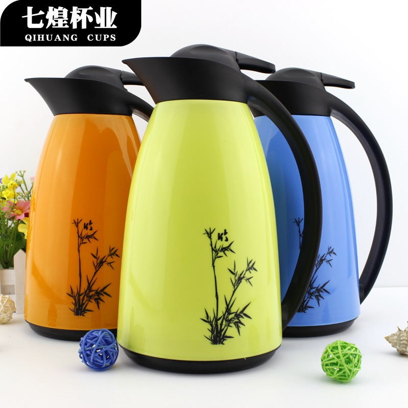 企鵝玻璃內膽保溫壺傢用大容量水壺熱水瓶創意咖啡壺塑料保溫瓶1L批發・進口・工廠・代買・代購